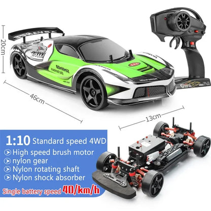 4WD 1:10 Shock Proof High-speed Vehicle 40km Drift Competition Racing Cross-country Boy Children's Remote Control Car Toy