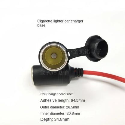 15A Car Cigarette Lighter Extension Cable - Thick Copper Wire - 12V24V Car Charger with Dust Cover - Red - 3.6m