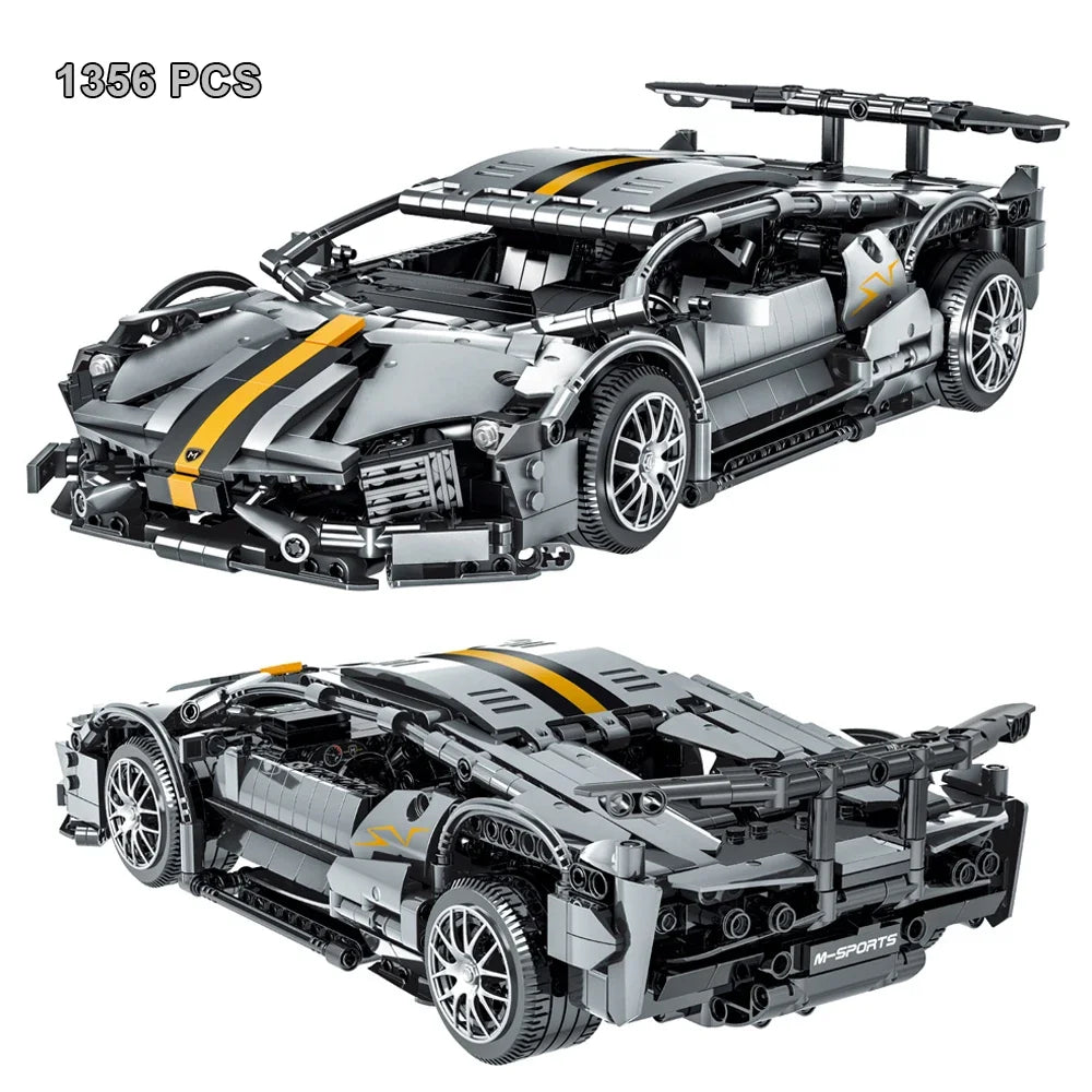 1356PCS Technical MOC Sport Car Building Blocks Expert Racing Vehicle Assemble Bricks Toys For Boy Kids Gifts