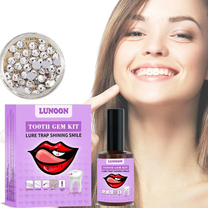 DIY Tooth Gem Set Easy To Remove Diamond Crystals White Tooth Jewelry Sturdy And Reliable DIY Tooth Jewelry Decoration With Glue