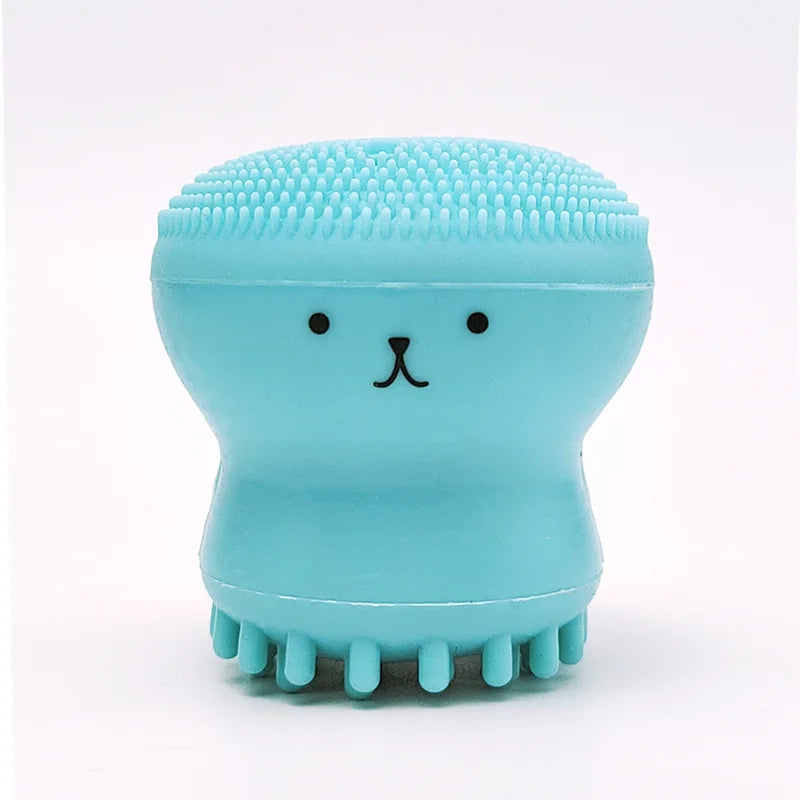 Face Silicone Cleaning Brush Multicolor Cute Small Octopus Deep Pore Exfoliating Wash Skin Care Face Scrub Cleanser Tools