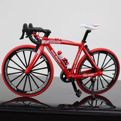 1:10 Mini Alloy Bicycle Model Diecast Metal Finger Mountain Bike Racing Toy Bend Road Simulation Collection Toys for Children