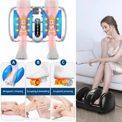 Foot Massage Machine Hot Remote Control Kneading Rolling Scraping, Relieve The Pain of Blood Circulation In The Calf and Ankle