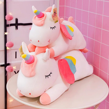 1pcs Angel Rainbow Unicorn Doll Plush Toy Large Ragdoll Doll Sleeping Pillow Girls Kids Gift Drop Shipping