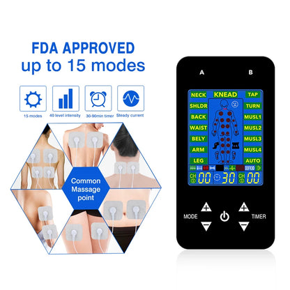 BXA Mini 15 Modes Electric Tens Machine Massager Muscle Relax Pulse Massage EMS Muscle Relax Stimulation Tens Electroestimulador