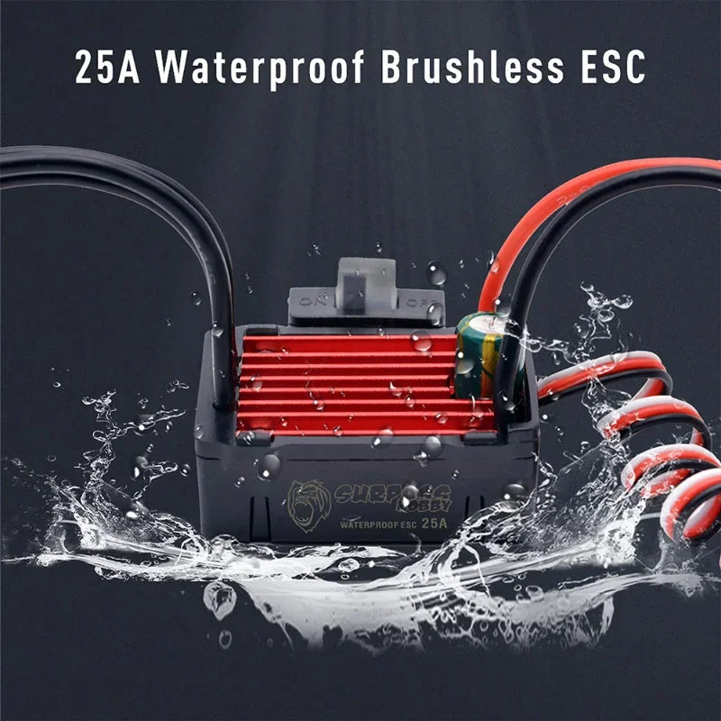 SURPASSHOBBY ESC 150A 80A 120A 25A 35A 45A 60A Waterproof for 1/8 1/10 1/12 RC Car Brushless Motor