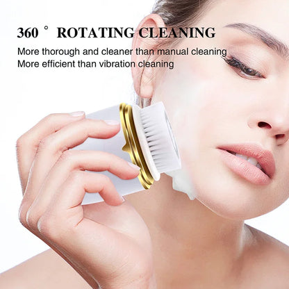 NEW Electric Ultrasonic Facial Cleanser Brush 3 in 1 Cleansing Face Brush 360 Rotate Deep Cleaning Brush Facial Skin Care