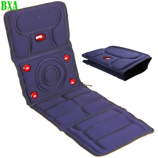 New Electric Full Body Massage Cushion 9 Vibration Motor Collapsible Far infrared Heating Reduce Back Fatigue Back Mattress