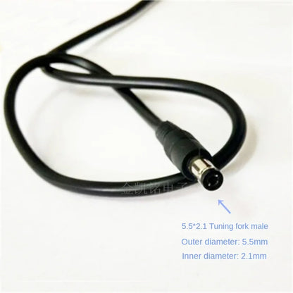 0.75mm² All-Copper Thickened 12V Power Extension Cable, DC5.5*2.1 Male To Female, 10A, Black, 1.5m, for Monitoring