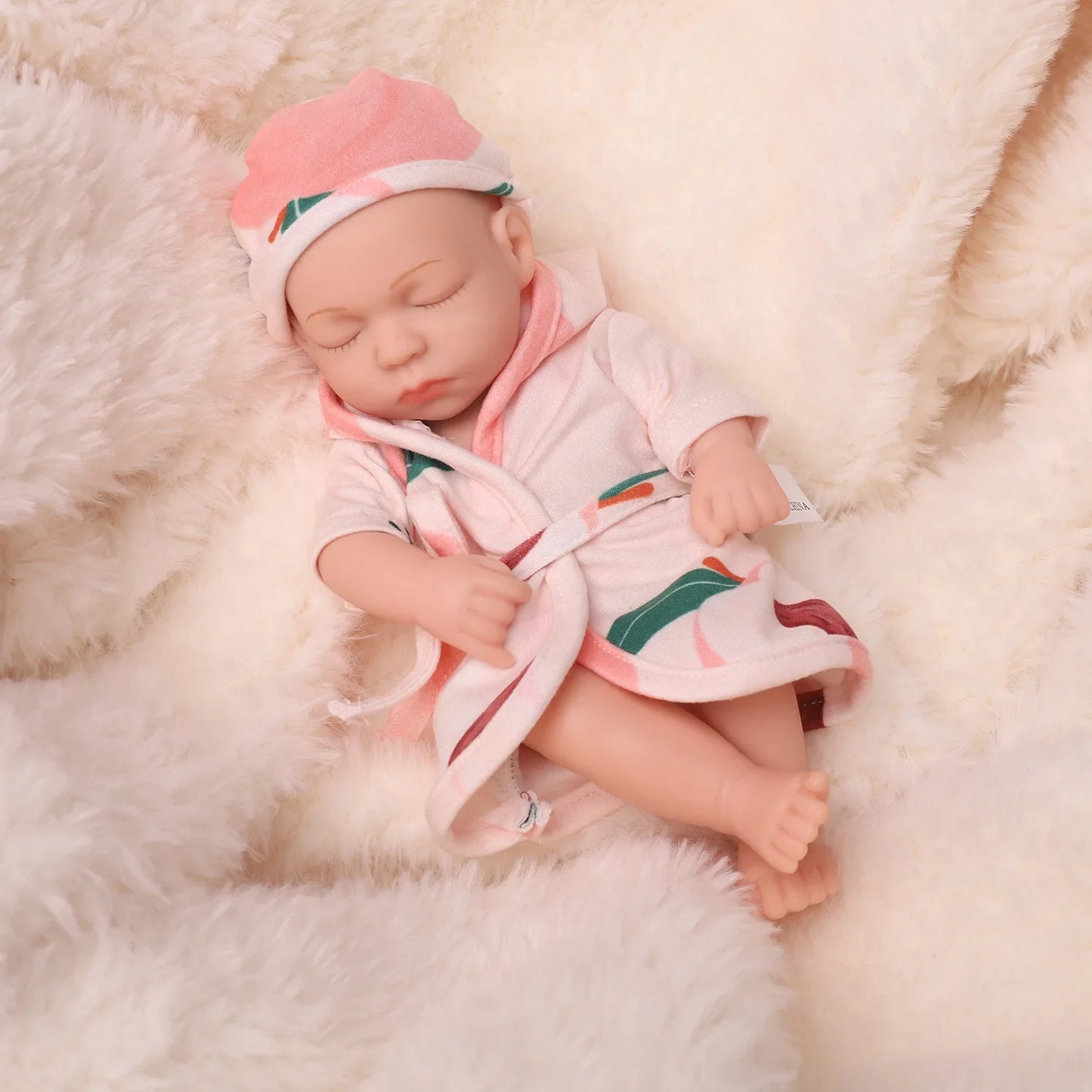 19cm Silicone Reborn Dolls Lifelike Reborn Baby Toys Waterproof Doll Cute Mini Sleep Soother Doll for Girls Birthday Gift