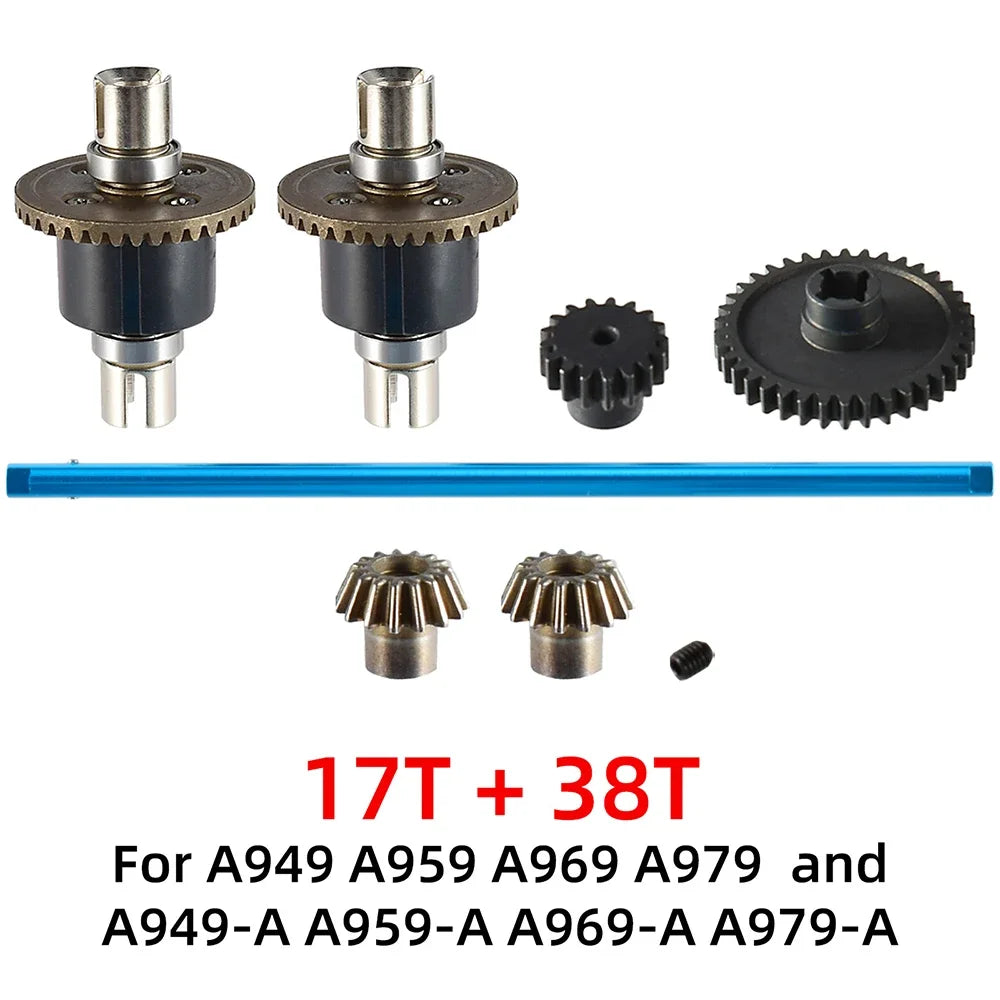 Wltoys 1/18 Front/Rear Complete Differential +Central Driving Shaft +Reduction Gear A949-B A959-B A969-B A979-B