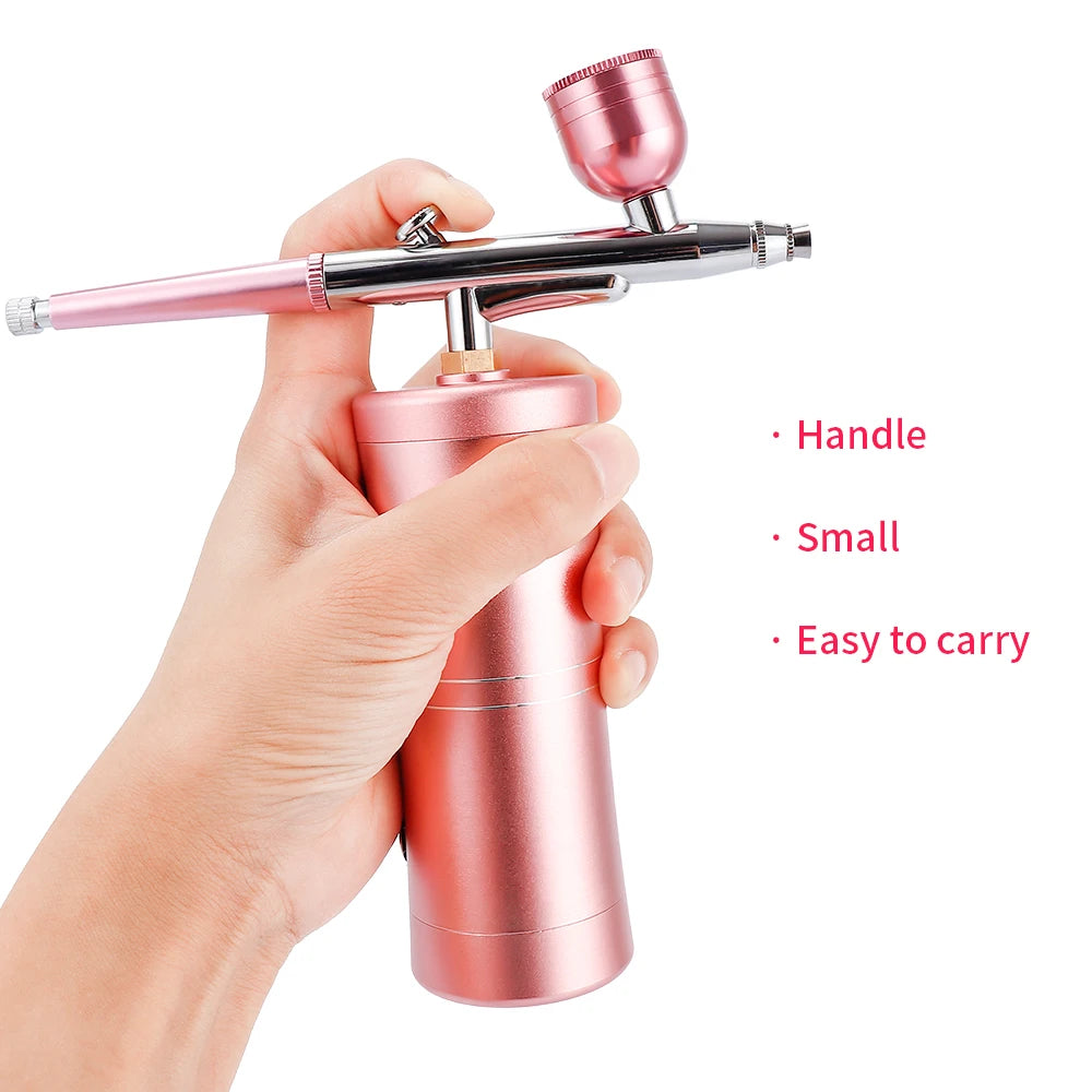 NEW Air Compressor Kit Top 0.4mm Pink Mini Air Brush Paint Airbrush Airbrush Nail Art Tattoo Craft Cake Nano Mist Mist sprayer