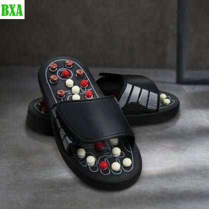 BXA 1 Pair Feet Massage Slippers Cobblestone Foot Reflexology Acupuncture Therapy Massager Walk Stone Shoes Massager