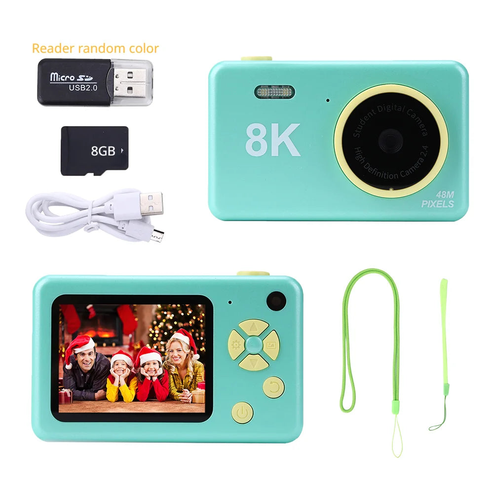 2.4 Inch HD Screen Mini Camera Toy for Kids Front and Rear Dual Camera 32GB USB Charging Cartoon Camera Toys for Children