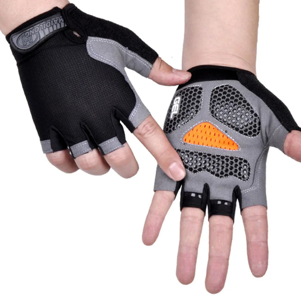 Hot Cycling Anti-slip Anti-sweat Male Female Half Finger Gloves Breathable Shockproof Sports Gloves Cycling Cycling Gloves