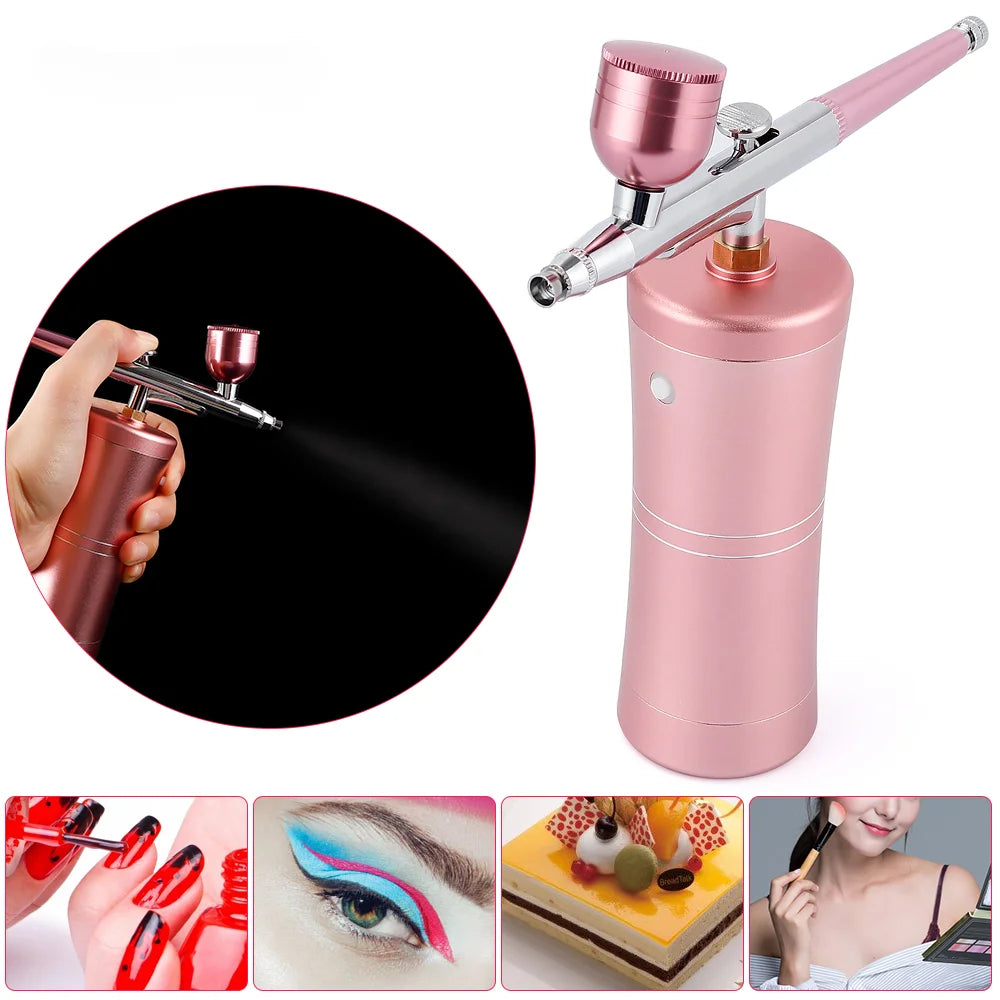 NEW Air Compressor Kit Top 0.4mm Pink Mini Air Brush Paint Airbrush Airbrush Nail Art Tattoo Craft Cake Nano Mist Mist sprayer