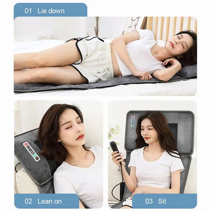 NEW Electric Massage Mattress Massage Vibration Heating Body Waist Neck Back Muscle Relaxation Home Office Health Care