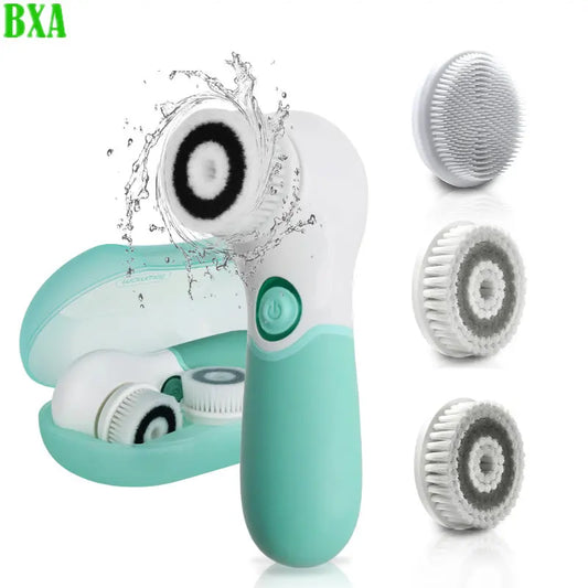 Electric Facial Cleansing Brush 2 Speeds Adjust Facial Exfoliating Massage Brush with 3 Heads for Deep Clean Removing Blackhead