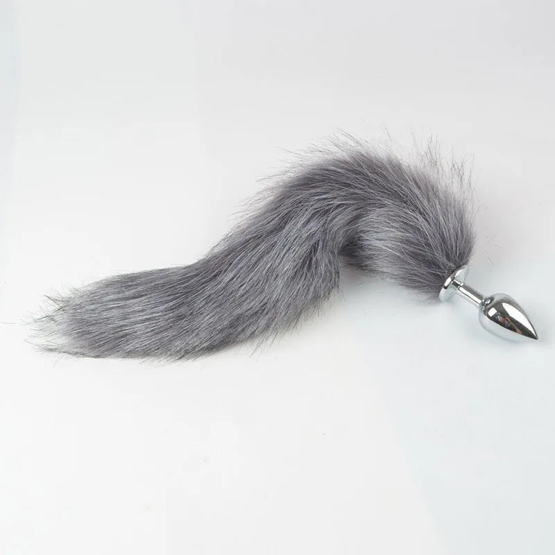 1PCS Soft Artificial Wool Fetish Fox Tail Metal Anal Plug Butt Plug  Adults Games Sex Products Cosplay Sex Toy for Men/Women