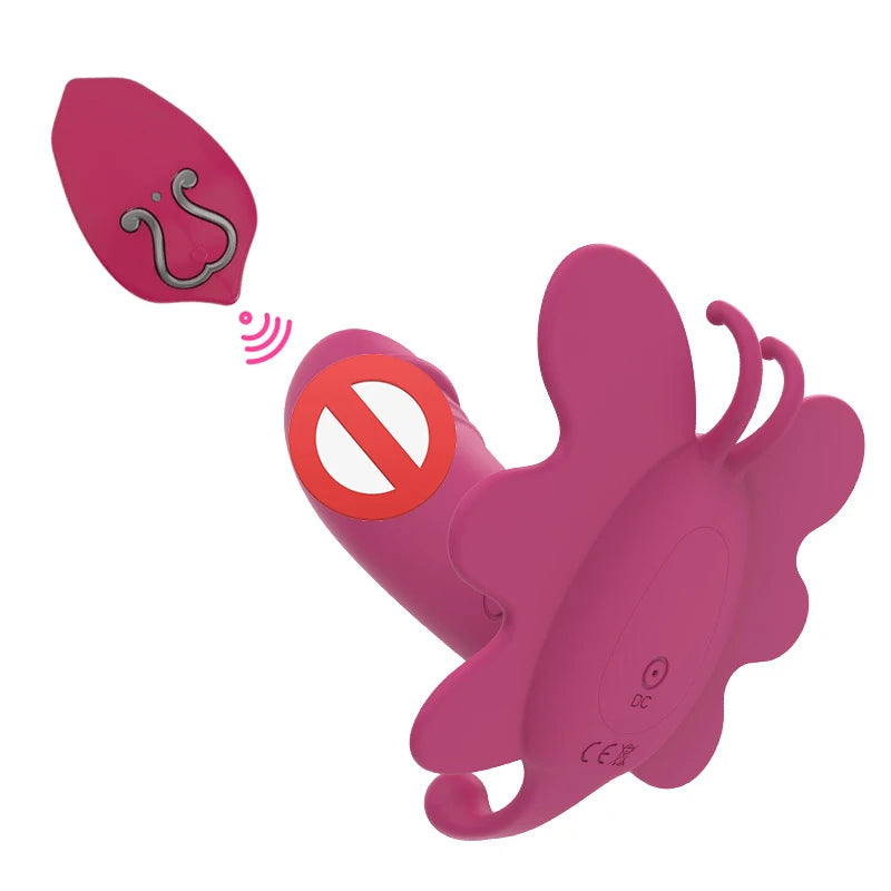 Soft Silicone Wireless Remote Control Butterfly Wears a Vibrator G-Spot Nipple Clitoral Masturbator Sex Toy for Women