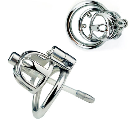 Stainless Steel Male Chastity Cage Stealth Lock Device Penis Cock Lock Rings Urethral Catheter Slave Restrict Sex Toys For Men