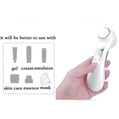 Chin Slimming Facial Treatment Tool 6-in-1 EMS Microcurrent Therapy Skin Lift Massager LED Photon Rejuvenation Beauty Machine