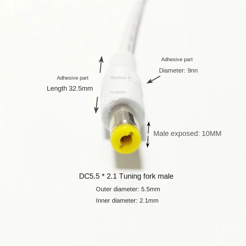 White 12V Power Extension Cable, Thick Copper, DC5.5*2.1 Male To Female, for Monitor, Router, LED Lights, 3m