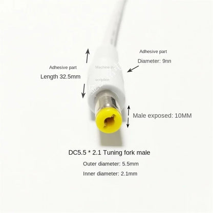 White 12V Power Extension Cable, Thick Copper, DC5.5*2.1 Male To Female, for Monitor, Router, LED Lights, 3m