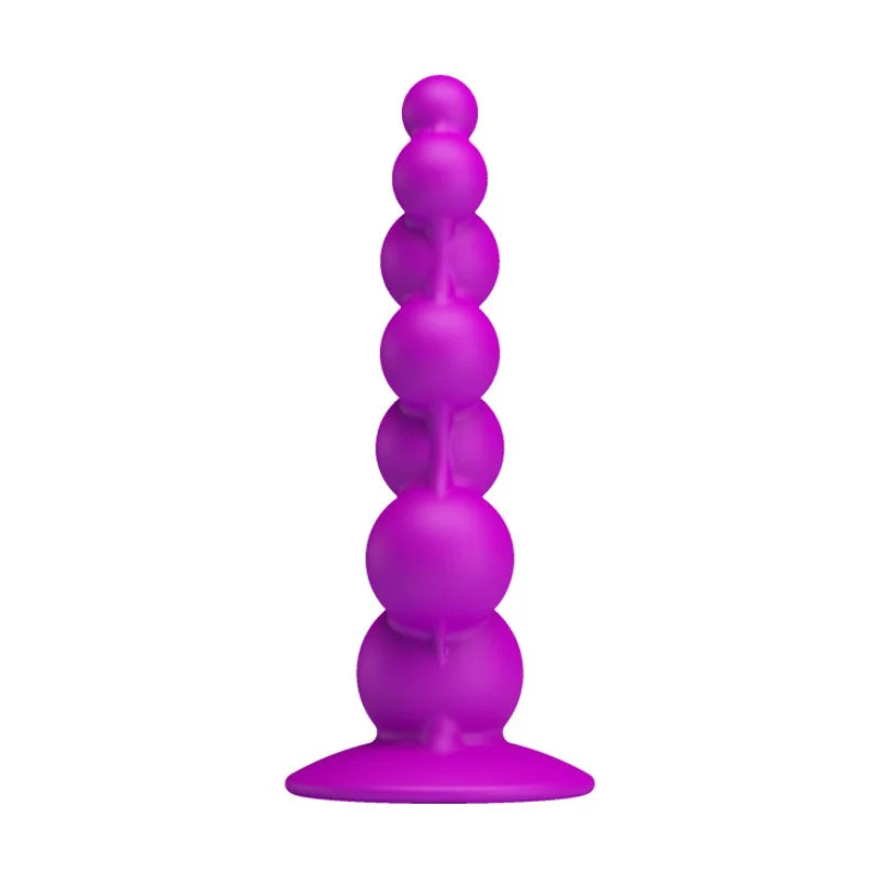 Soft Silicone Silicone 7-Balls Sucking Disc Anal Plug Anal Beads Butt Plug Masturbator Sex Toy for Couple Men/Women