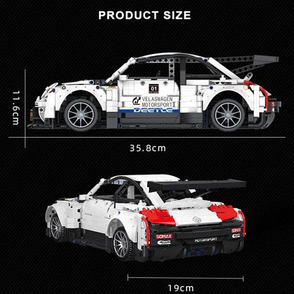 1785PCS Technical MOC White Beetle Car 10252 Building Blocks Assemble Bricks Toys Classic Vehicle with Motor Gifts For Kids Boy