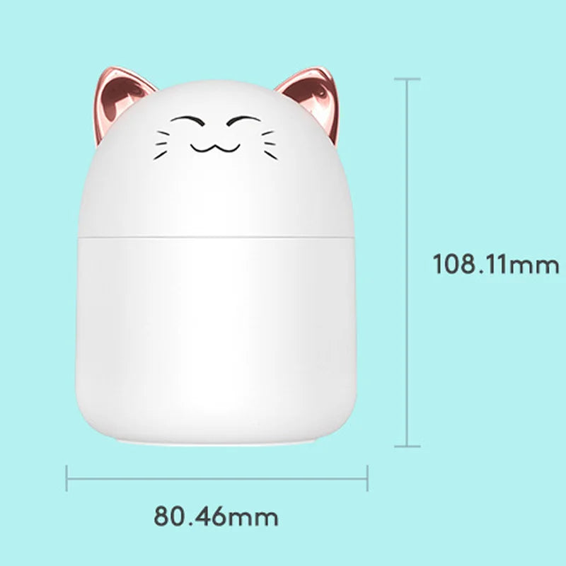 Facial Humidifier with Colorful Atmosphere Light 250ml Capacity Cold Mist Aroma Diffuser Home Bedroom Humidifier Purifies