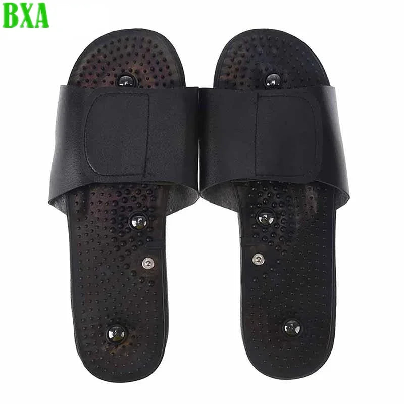 1Pair 2pcs Massage Electrode slipper Tens   Therapy Slippers Body Foot Relaxing Massager Machine Physiotherapy Slippers Black