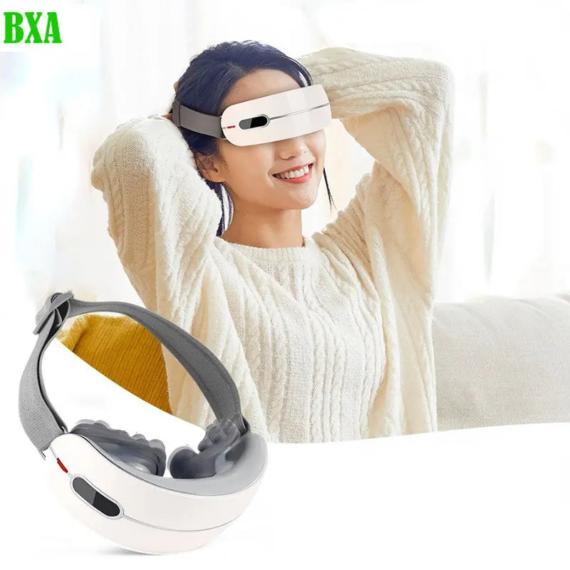 Heating Eye Massager with Bluetooth Music Airbag Vibration Eye Care Instrument Hot Compress Smart Massage Glasses for Migraines