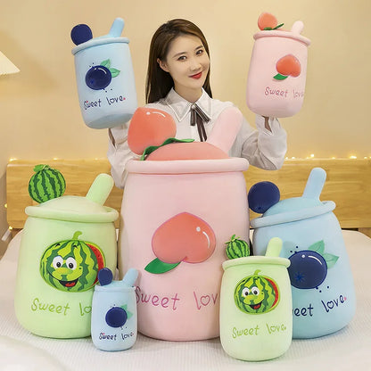 1pcs 24cm-50cm New Milk Tea Cup Plush Toy Large Fruit Cup Throw Pillow Doll Girl Children Birthday Gift Wholesale