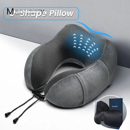 1pc U Shaped Massage Pillow Memory Foam Neck Pillows Soft Travel Massage Neck Pillow Sleeping Airplane Pillow Cervical