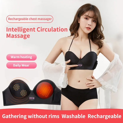 NEW Electronic Breast Massage Bra Infrared Heating Chest Large Stimulator Enhanced Massager Circulation Soothing Breasts