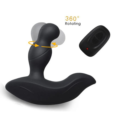 Soft 3-Modes Tickling 3-Speeds 360 Degree Rotation Remote Control Male Prostate Massager Anal Butt Plug Sex Toys for Men Women