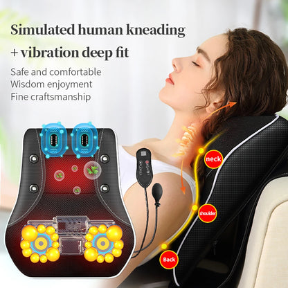 Electric Neck Massage Pillow Heating Vibration Shiatsu Neck Back Shoulder Body Relaxation Massage Car Home