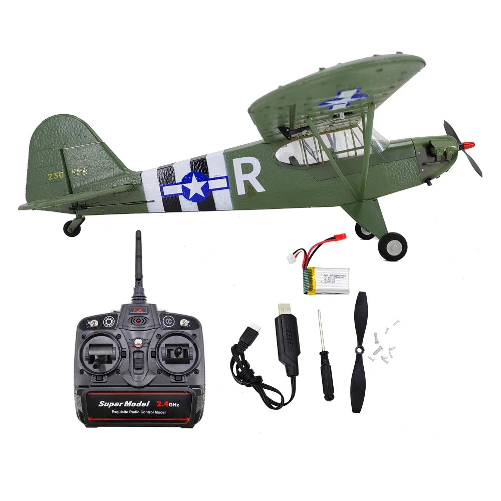 1/16 World War II Remote Control Aircraft Model J3 Brushless Four-way Six-axis Stabilized 3D Fixed Wing Aircraft