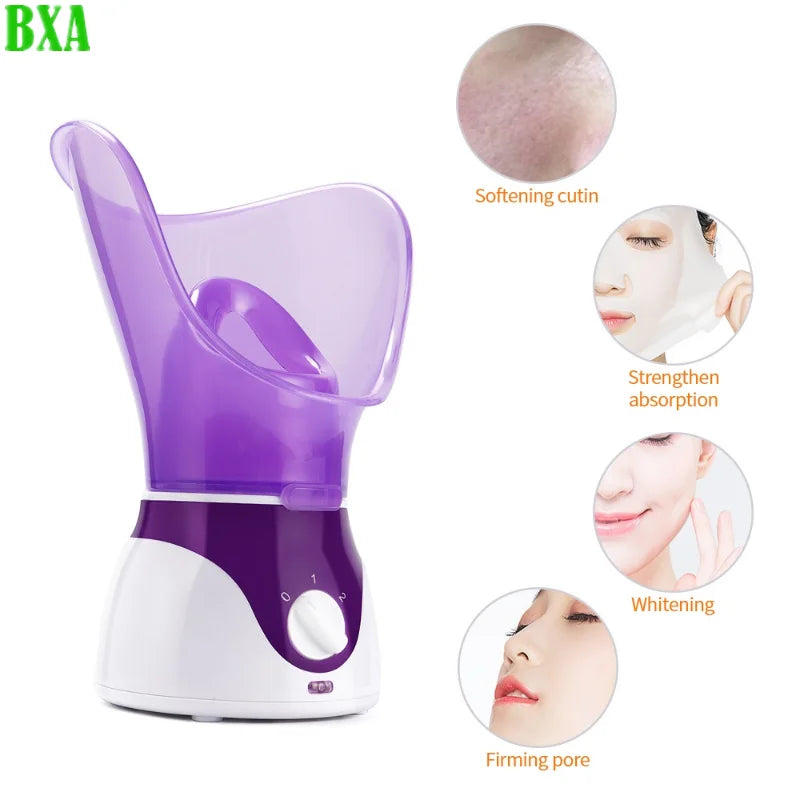 BXA Face Steamer Facial Heating Sprayer Skin Moisturizing Pore Cleaner Facial Hot Fog Steamer Home Care Skin Humidifier SPA