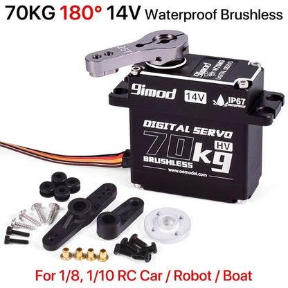 9imod Brushless Servo 50KG 60KG 70KG Waterproof RC Servo Motors Metal Gear 14V For 1/8 1/10 RC Crawler Car Robot Traxxas Scx10