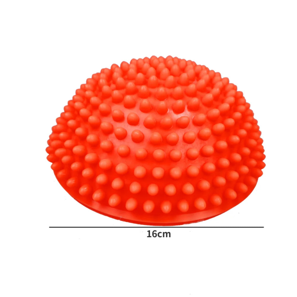 1PCS GYM Pilates Fitness Balancing Ball PVC Yoga Ball 16cm Inflatable Massage Point Half Fit Ball Balance Trainer Stabilizer