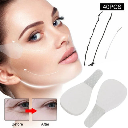 40Pcs/SetV-Shape Face Instant Invisible Face Stickers  Sagging Skin Lift Up Facial Thin Line Wrinkle Fast Chin Adhesive Tape