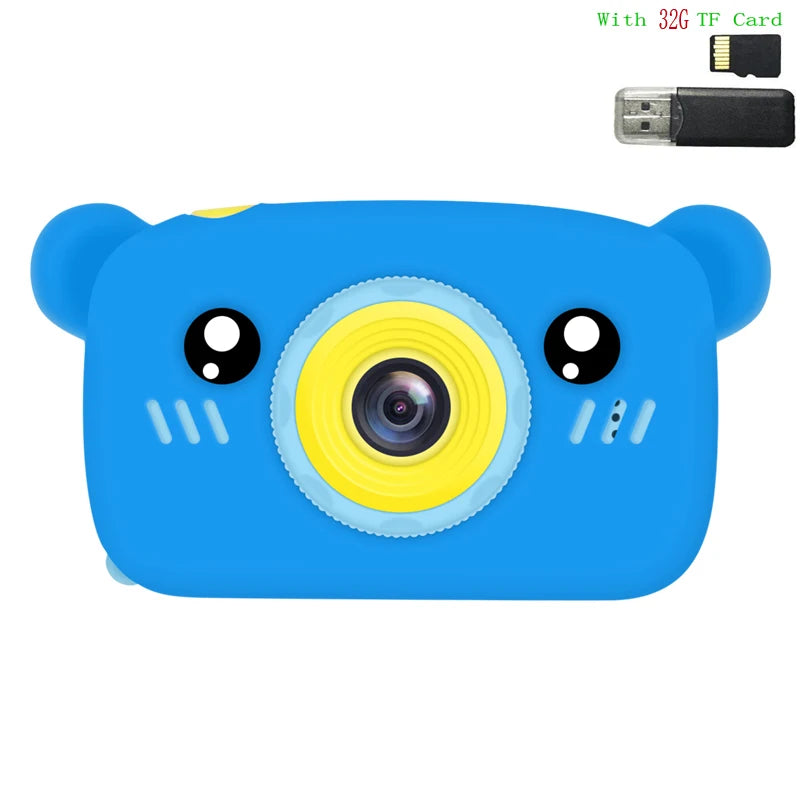 1080P Electronic Digital HD Camera Toys for Kids Cute Mini Pink Blue Video Cameras Children Camera Toys Girls Boys Birthday Gift