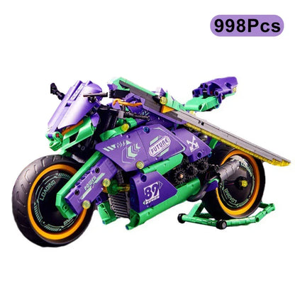 Technical Expert 998Pcs Speed EVO Motorcycle Racing Car Model Building Blocks City Sport Vehicle Kids Gifts MOC Bricks Toys Boys