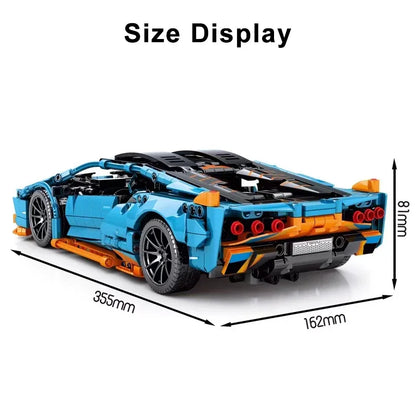 1215PCS Technical MOC Bricks Toys 1:14 Blue Lamborghnised Sport Car Building Blocks Speed Vehicle Birthday Gifts for Kids Boy