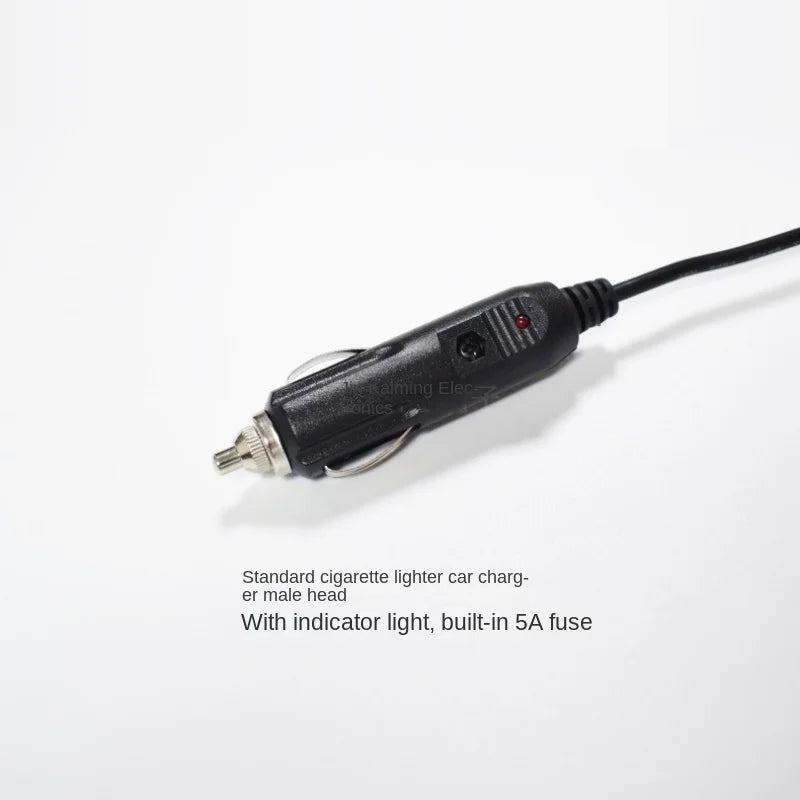 1.5m 12V Car Charger 5A Cigarette Lighter Male To DC3.5*1.35mm Fork Connector Power Cable, 0.5mm² Pure Copper