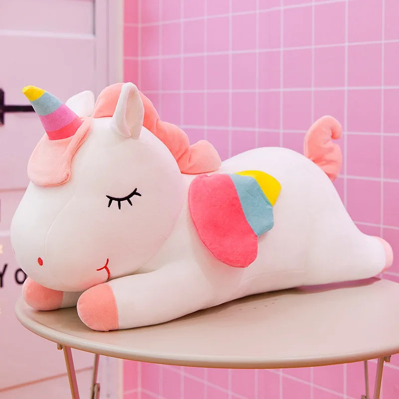 1pcs Angel Rainbow Unicorn Doll Plush Toy Large Ragdoll Doll Sleeping Pillow Girls Kids Gift Drop Shipping