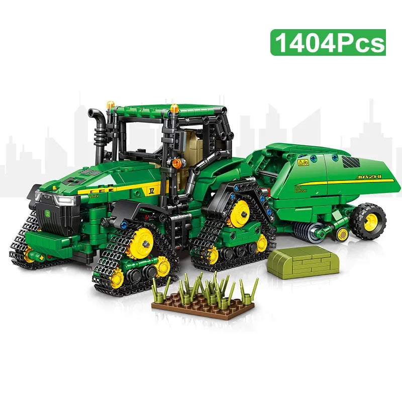 1404Pcs MOC Mechanical Farm Harvester Car Model Buidling Blocks City Engineering Vehicle Bricks Contruction Toys Kids Gift