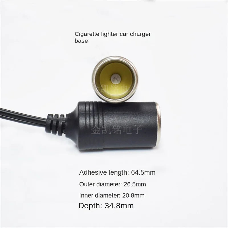 10A Pure Copper Thickened 12V24V Universal Cigarette Lighter Extension Cable with Switch, 3m Car Charger Power Cord